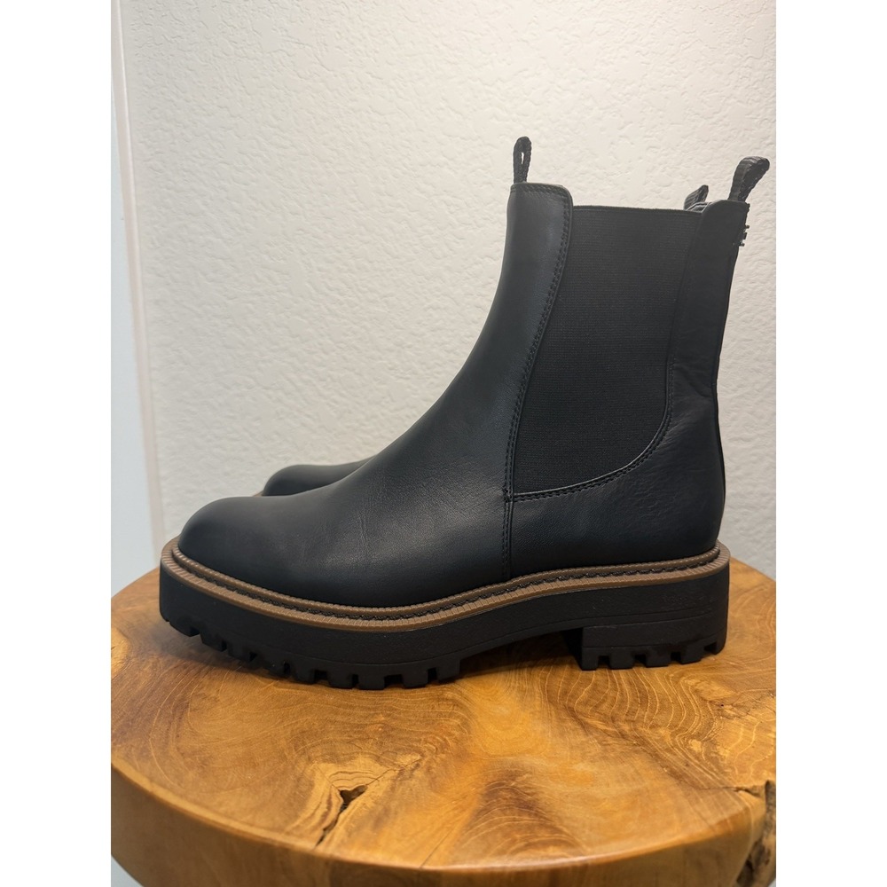 Sam Edelman Sz 8.5M Black Leather Laguna Chelsea Boot Waterproof Lug Sole BR20-9 - Picture 8 of 10